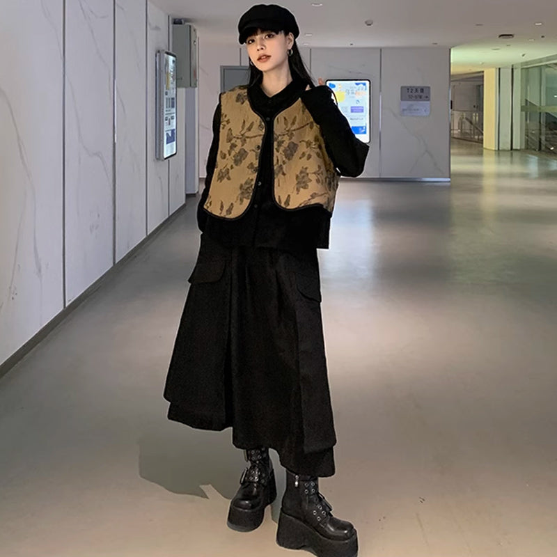 ジョーゼットサイドプリーツロングスカート スカート レディース