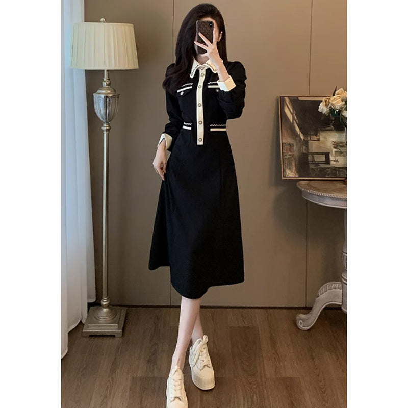 レトロ 黒 半袖 ワンピース ロングスカート M32507 Amazon.co.jp: [TAITENG] ロングワンピース レディース
