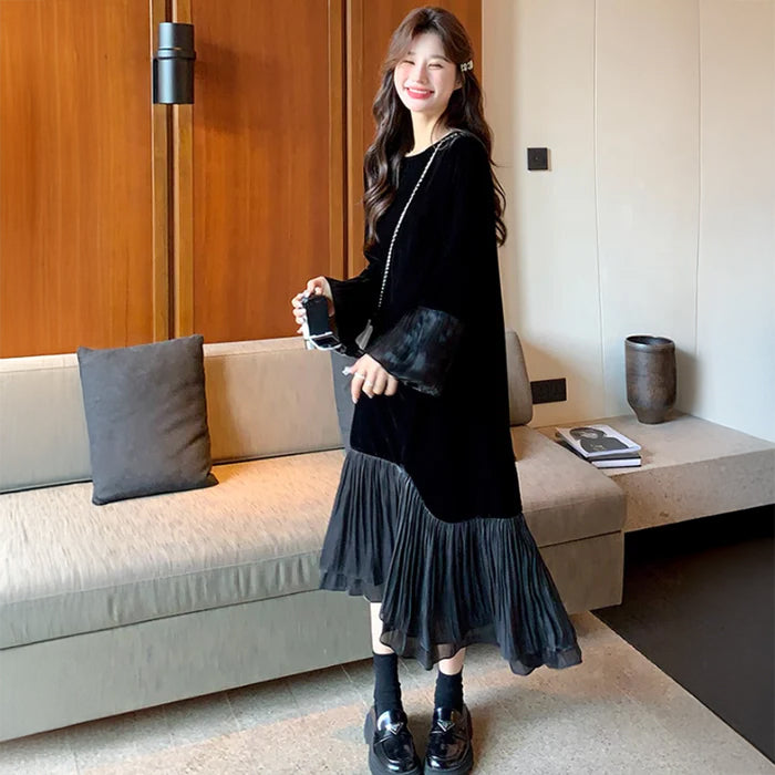 フィッシュテールブラックワンピース