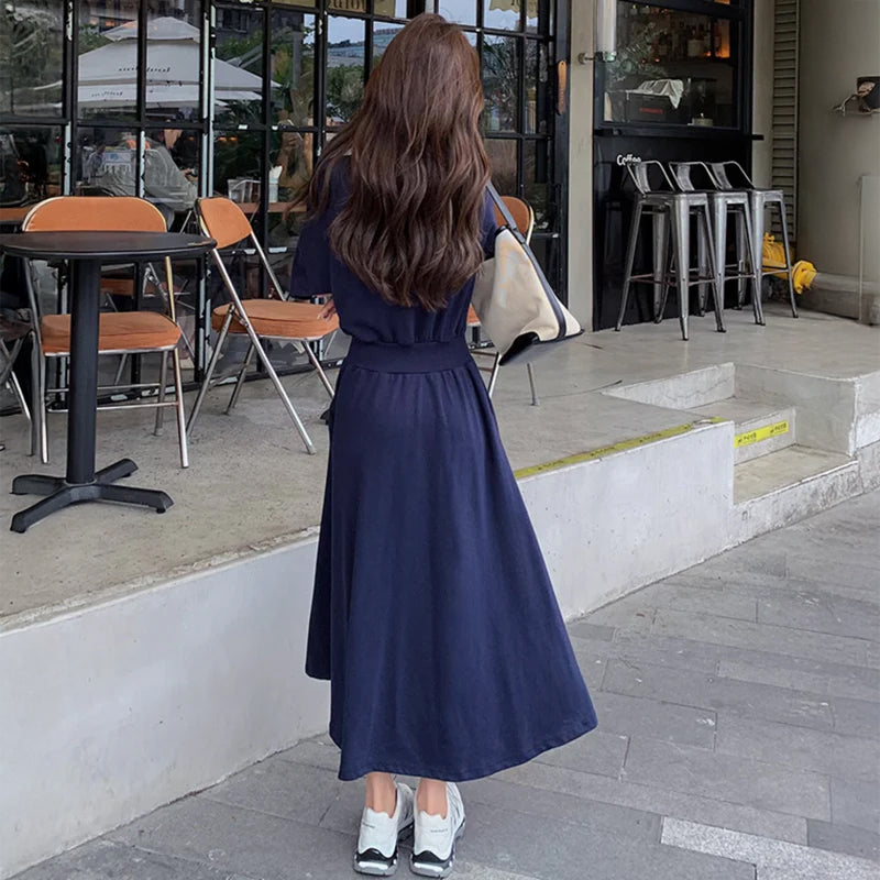 ロゴスウェットフレアワンピース