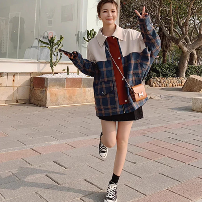 ハーフチェックカジュアルジャケット