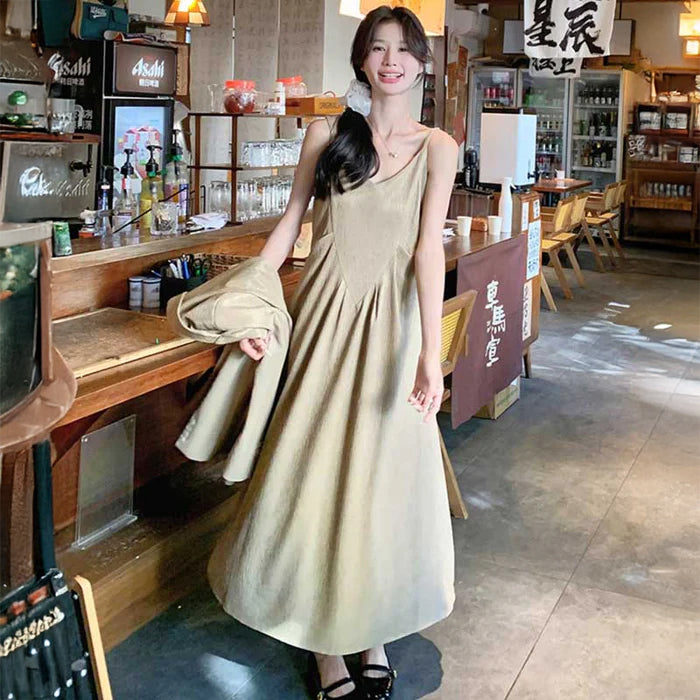 オーバーサイズジャケット×フレアワンピース（ベージュ）春/夏 大人の