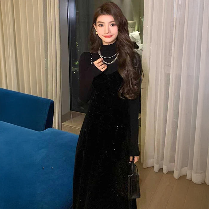 グリッターベロアワンピース