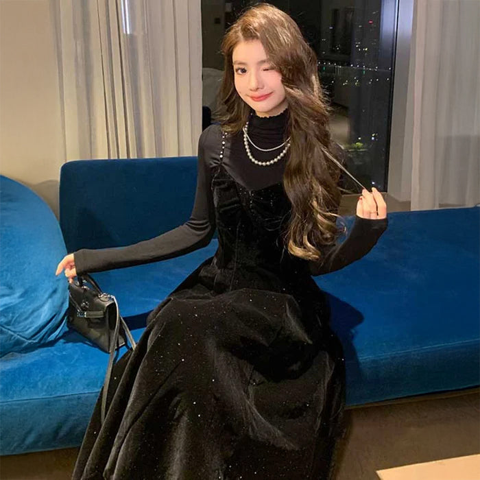 グリッターベロアワンピース