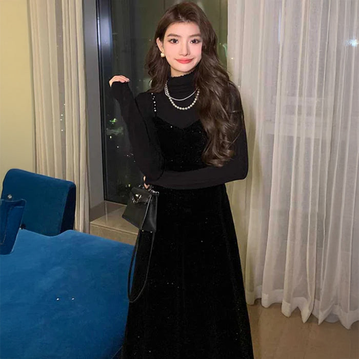 グリッターベロアワンピース