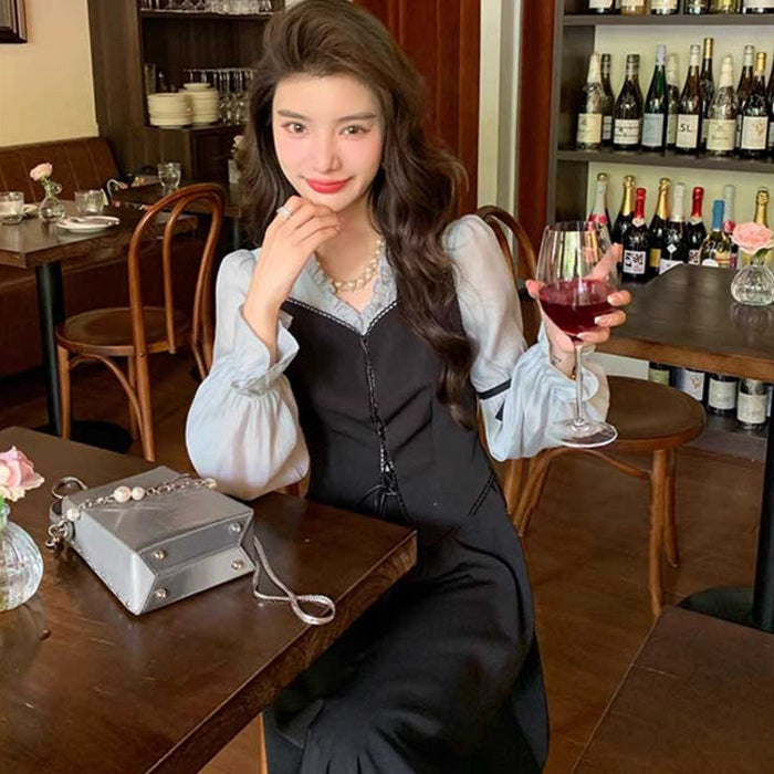 レイヤード風レトロワンピース