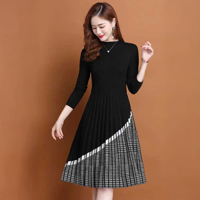 プリーツスカートニットワンピース(4colors)