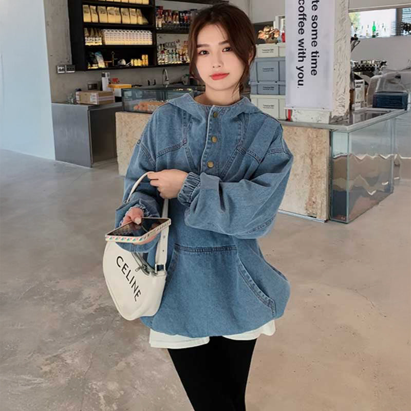 オーバーサイズデニムフーディー