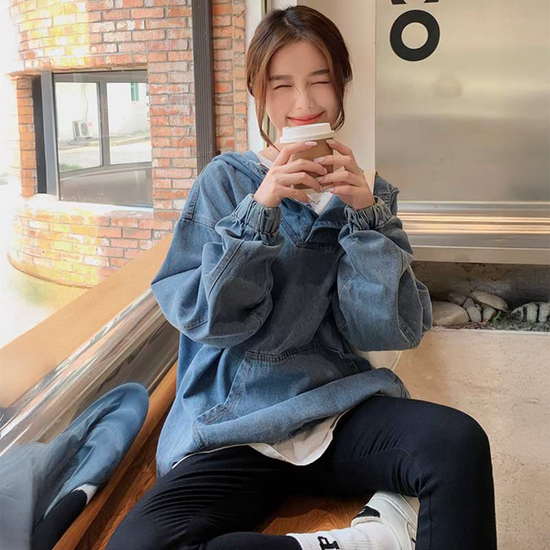 オーバーサイズデニムフーディー