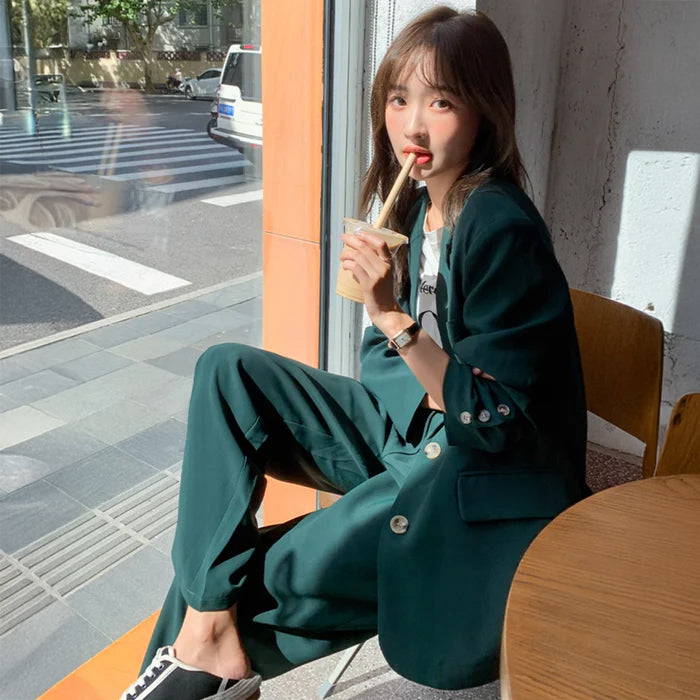 ダークグリーンセットアップスーツ