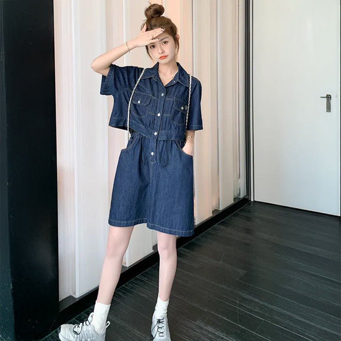 ワイドデニムワンピース(2colors)
