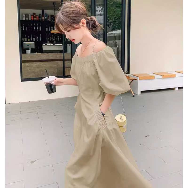 オフショルダークラシカルワンピース
