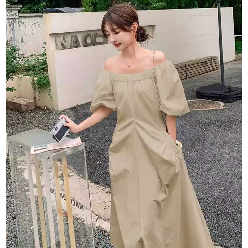 オフショルダークラシカルワンピース