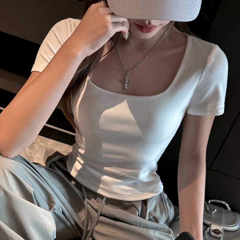スクエアネックTシャツ(4colors)