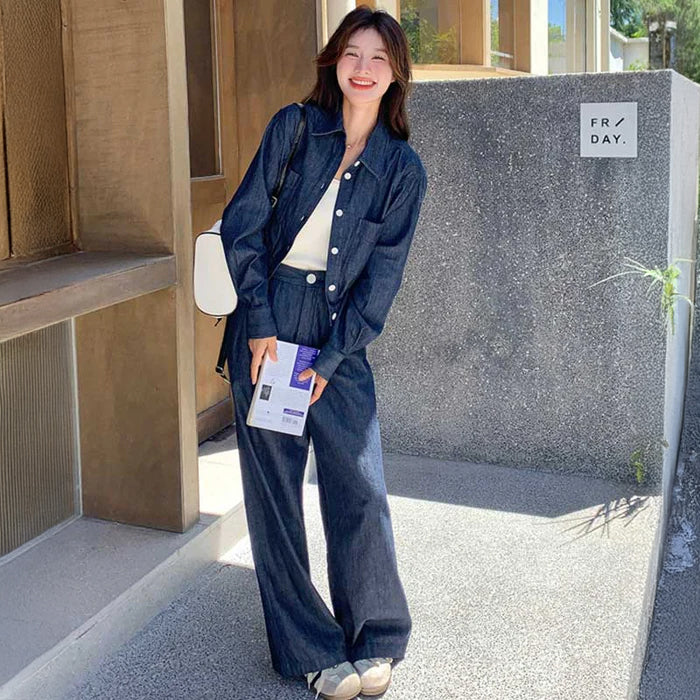 インディゴデニムセットアップ（紺）春/秋 こなれ感抜群のデニム