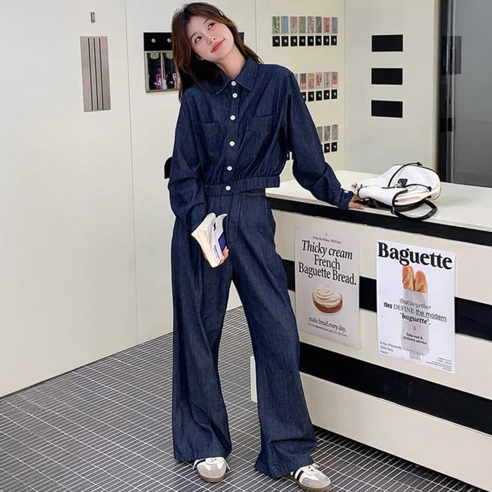 インディゴデニムセットアップ（紺）春/秋 こなれ感抜群のデニム