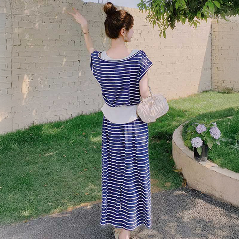 ルーズフィットボーダーワンピース(2colors)