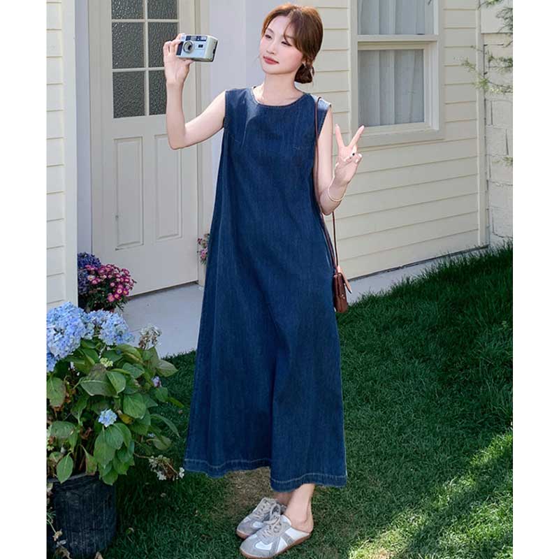 ノースリーブデニムワンピース