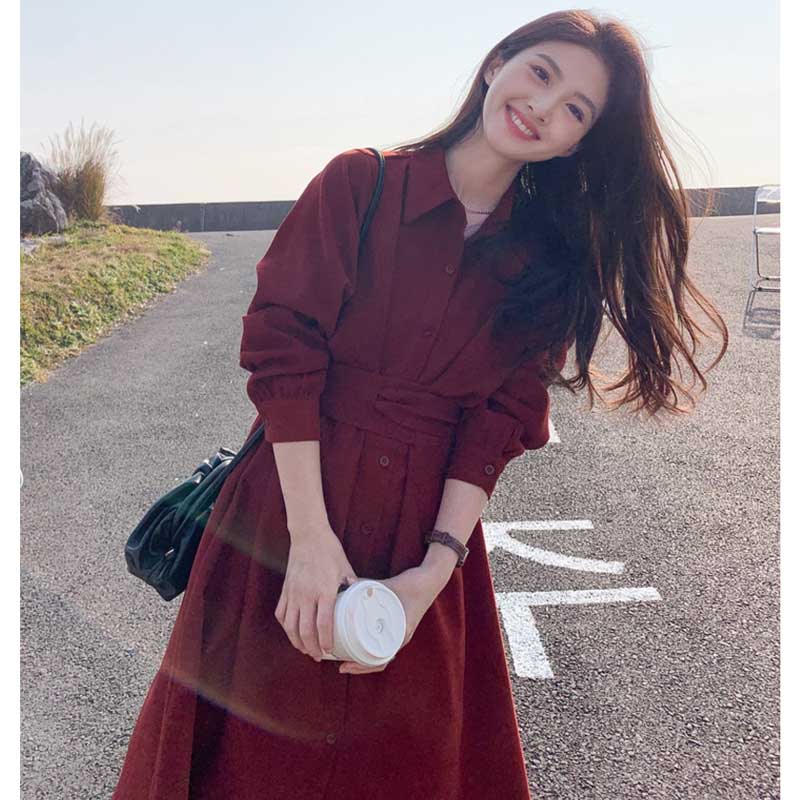 ウエストマークスエードワンピース(2colors)