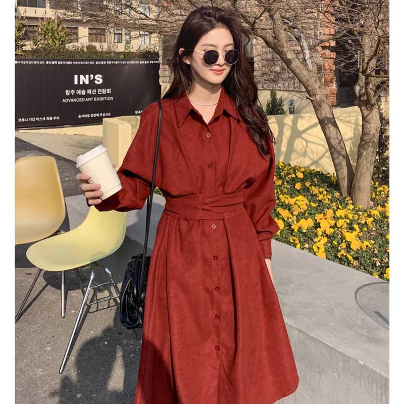 ウエストマークスエードワンピース(2colors)