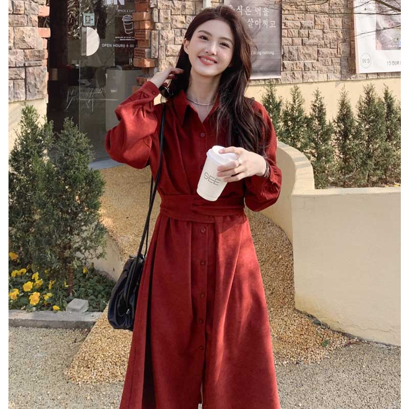 ウエストマークスエードワンピース(2colors)