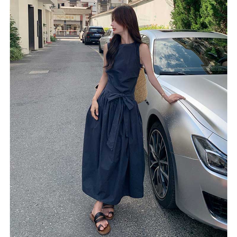 ボリュームリボンウエストマークワンピース(2colors)