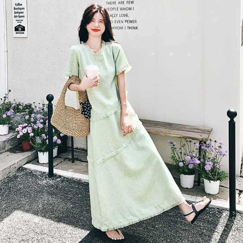 ミントグリーンカットオフセットアップ