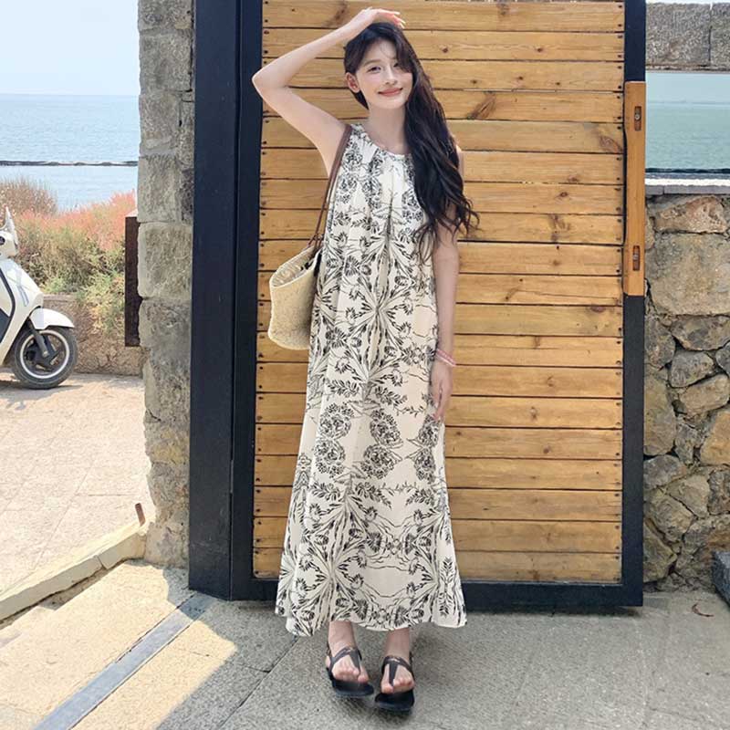 ボタニカルノースリーブワンピース