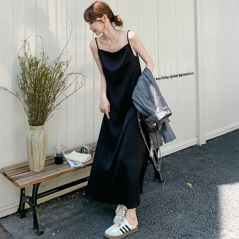 スキッパーシャツ×キャミソールワンピース