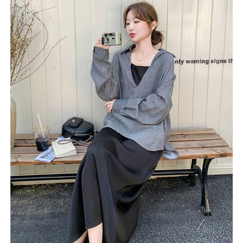 yuhi.様 スキッパーレイヤードミニワンピース レイヤードミニワンピース | ファッション通販サイト NUGU