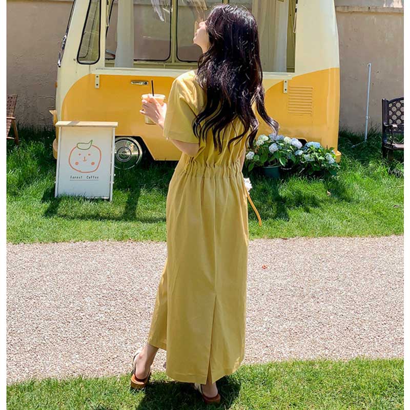 ウエストマークVネックワンピース(3colors)