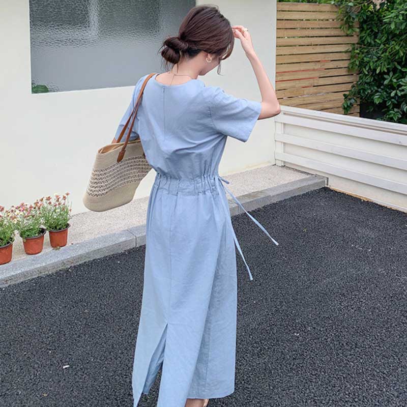 ウエストマークVネックワンピース(3colors)