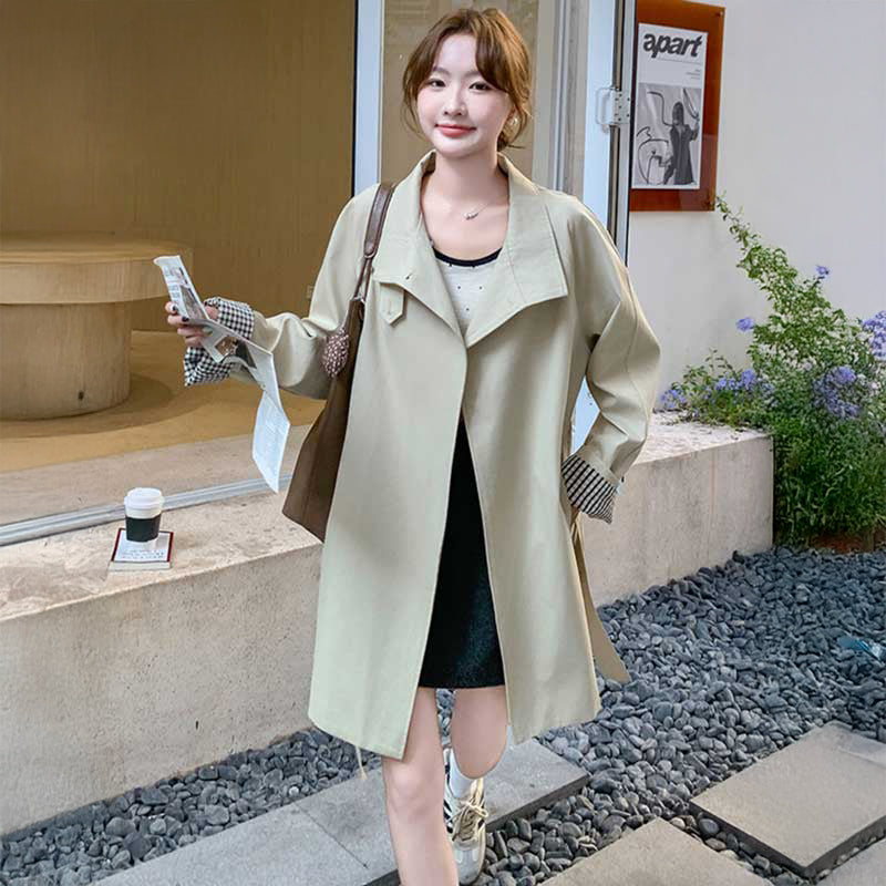 スタンドカラーミディ丈コート