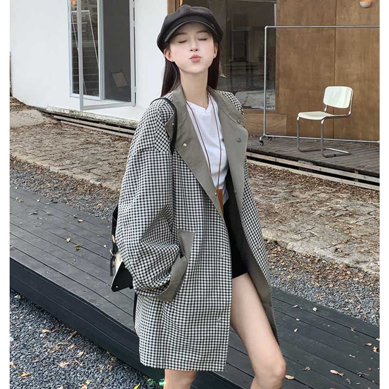 リバーシブルチェックコート