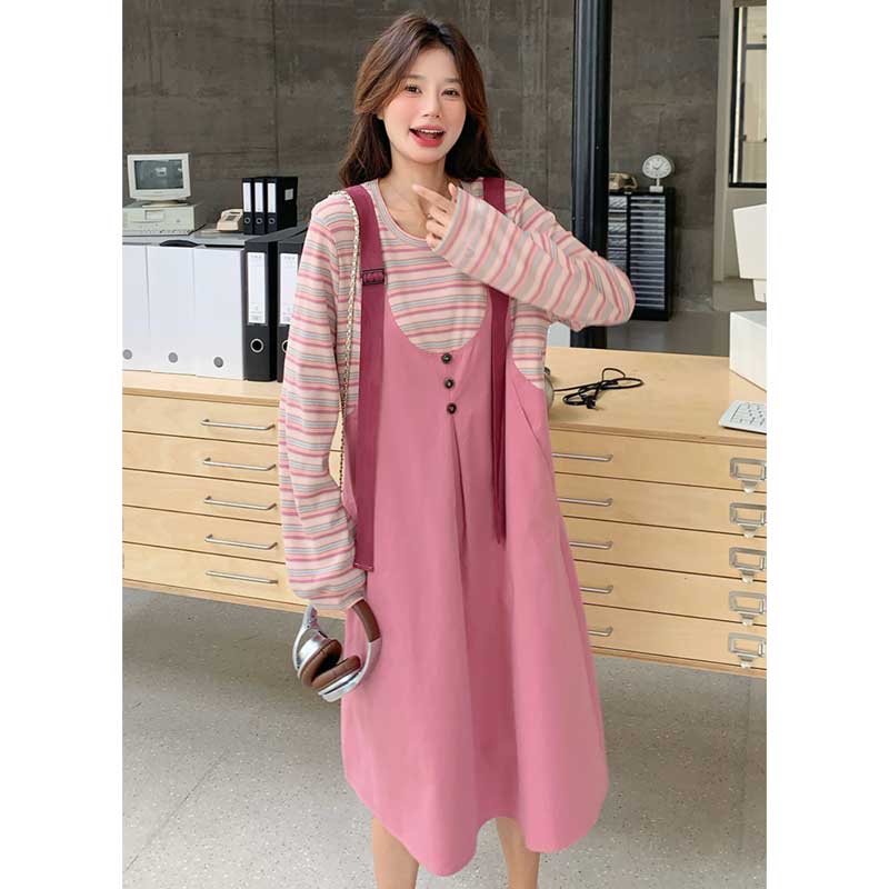 レイヤード風ドッキングジャンパースカート