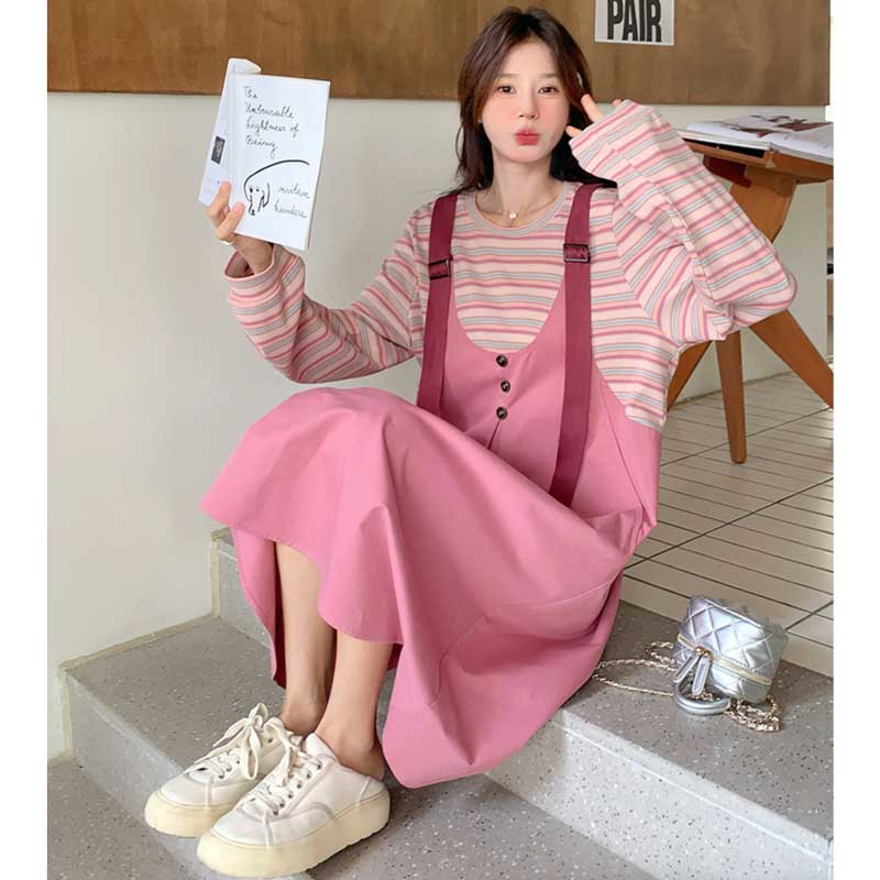 レイヤード風ドッキングジャンパースカート