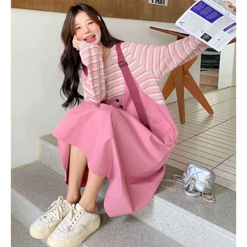 レイヤード風ドッキングジャンパースカート