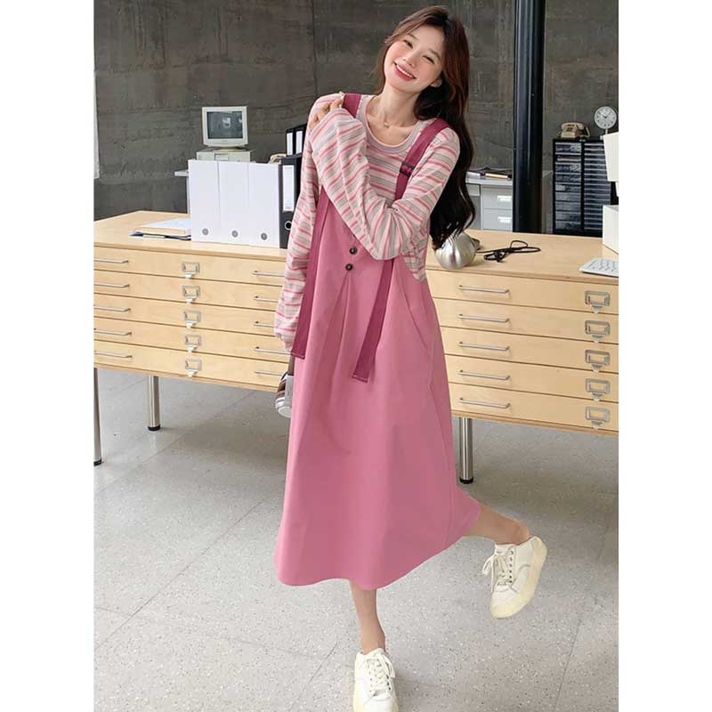 レイヤード風ドッキングジャンパースカート