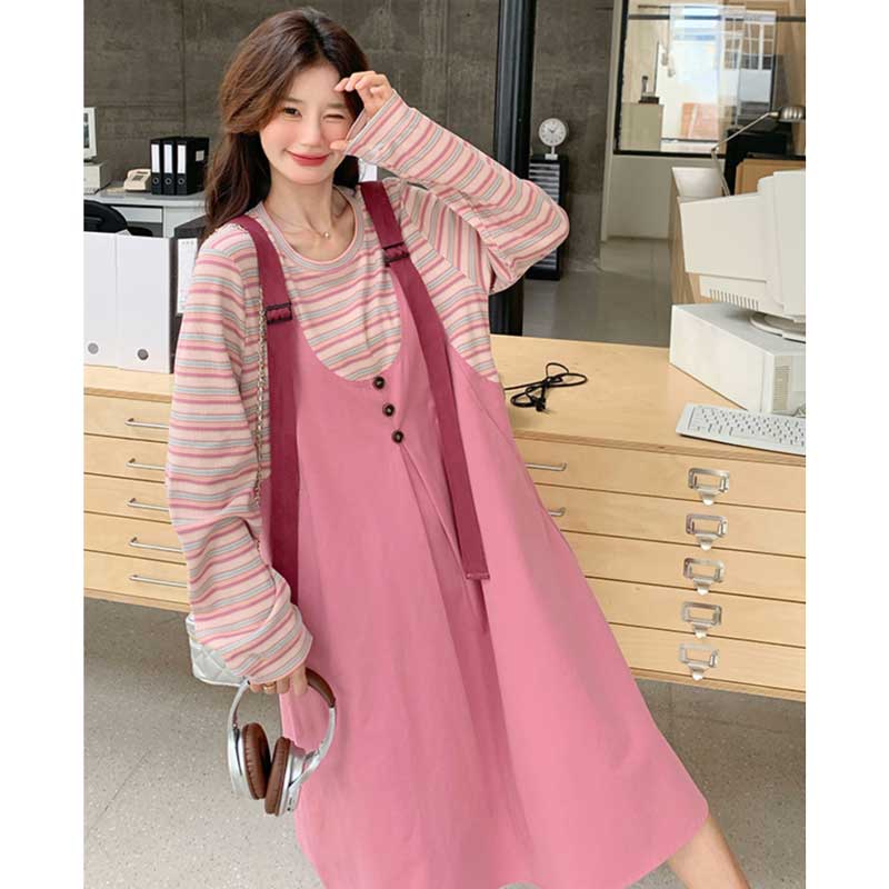 レイヤード風ドッキングジャンパースカート