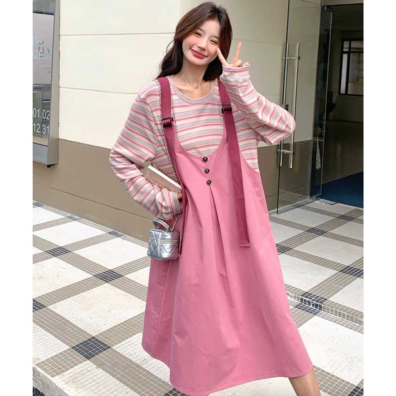 レイヤード風ドッキングジャンパースカート