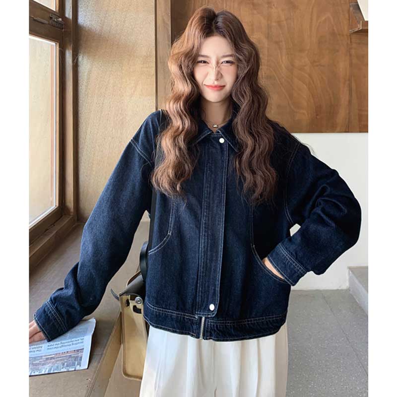 インディゴビッグデニムジャケット（紺）秋/冬 差をつける大人のこなれ