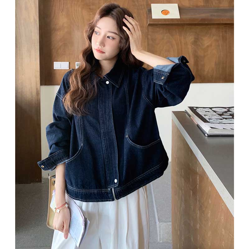 インディゴビッグデニムジャケット（紺）秋/冬 差をつける大人のこなれ