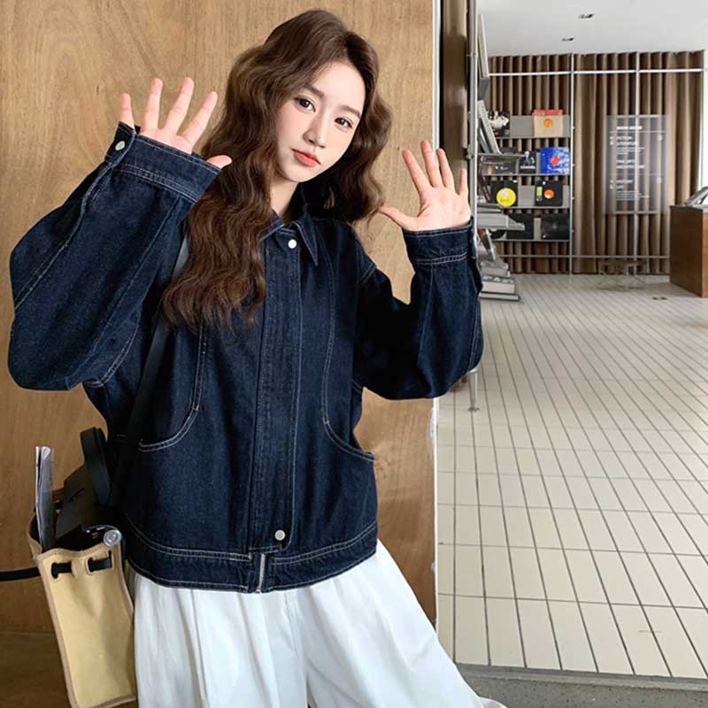 インディゴビッグデニムジャケット（紺）秋/冬 差をつける大人のこなれ