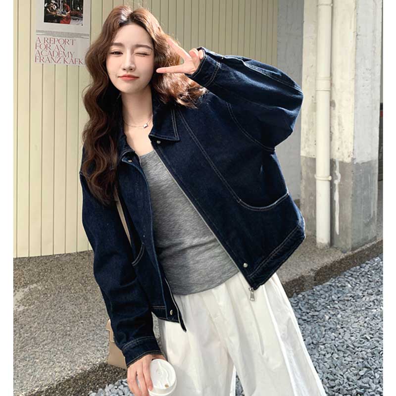 インディゴビッグデニムジャケット（紺）秋/冬 差をつける大人のこなれ