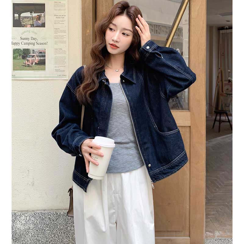 インディゴビッグデニムジャケット（紺）秋/冬 差をつける大人のこなれ