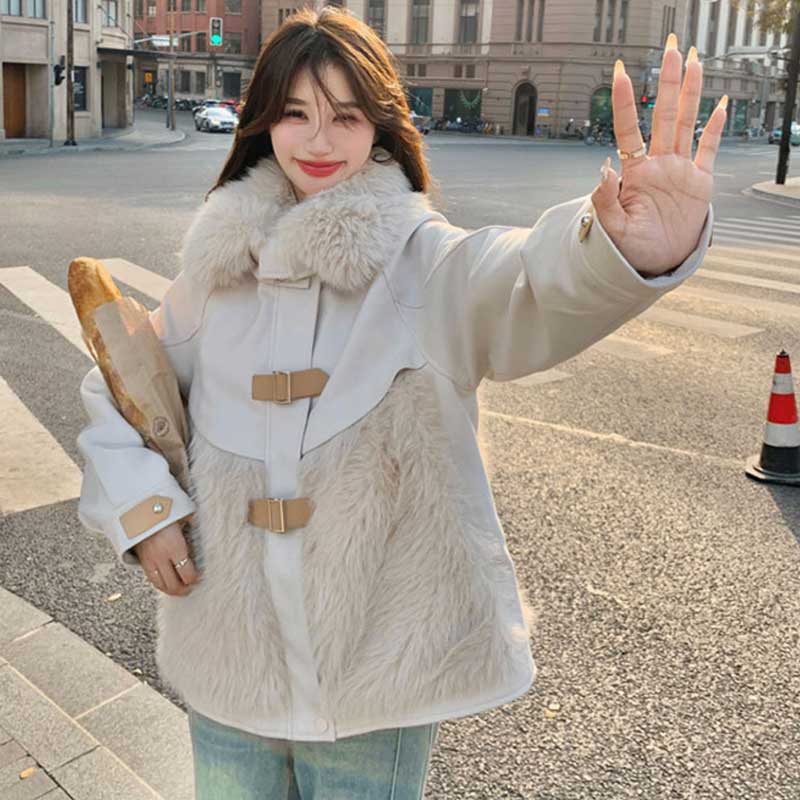 【美品】エストネーション　ファー切り替え　ショートコート　36 ESTNATION / ダブルフェイス ファー ショートアウター｜ESTNATION