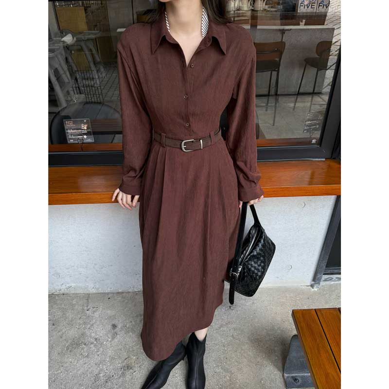 ウエストマークロングシャツワンピース(2colors)