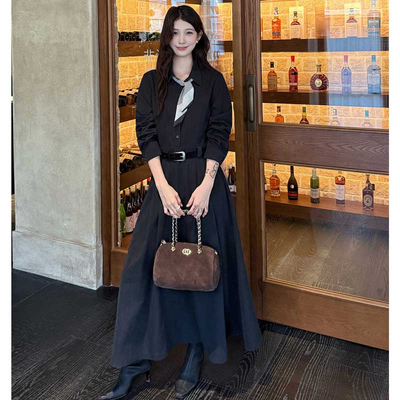 ウエストマークロングシャツワンピース(2colors)