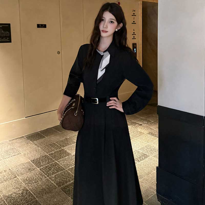 ウエストマークロングシャツワンピース(2colors)