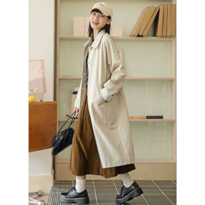 ビッグポケットコットンロングコート(2colors)
